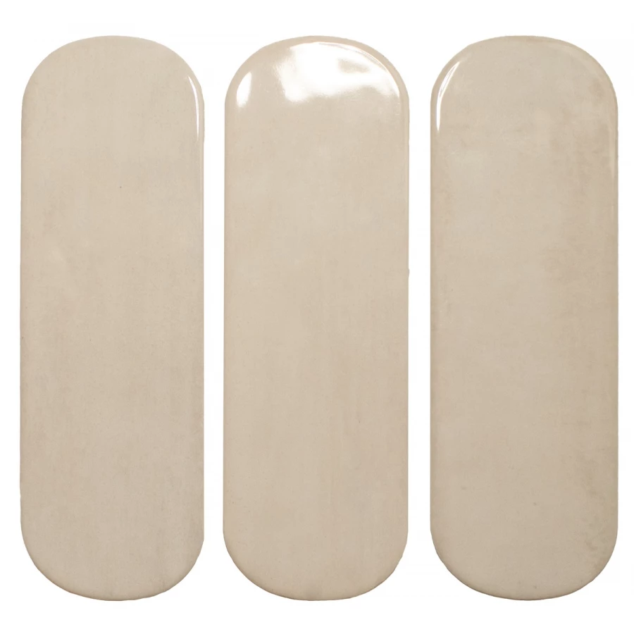 Плитка настенная DNA Calema Oval Greige Gloss глянцевая бежевая 16х5,2 см