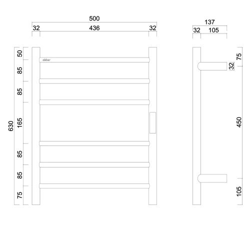 Полотенцесушитель электрический Abber Standard AH4606MW 50х63 см
