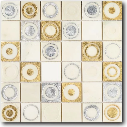 Мозаика из натурального камня Art&Natura Equilibrio сетка 48x48 глянцевая белая 006A-1 30х30 см