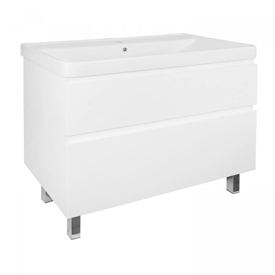 Комплект Тумба Azario Мила 100 h напольная с раковиной Monte 100 белый CS00089954 100х47х86 см