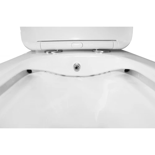 Унитаз моноблок с функцией биде Azario Lodi напольный безободковый горизонтальный слив сиденье дюропласт микролифт AZ-8617B 35х66.5х75 см