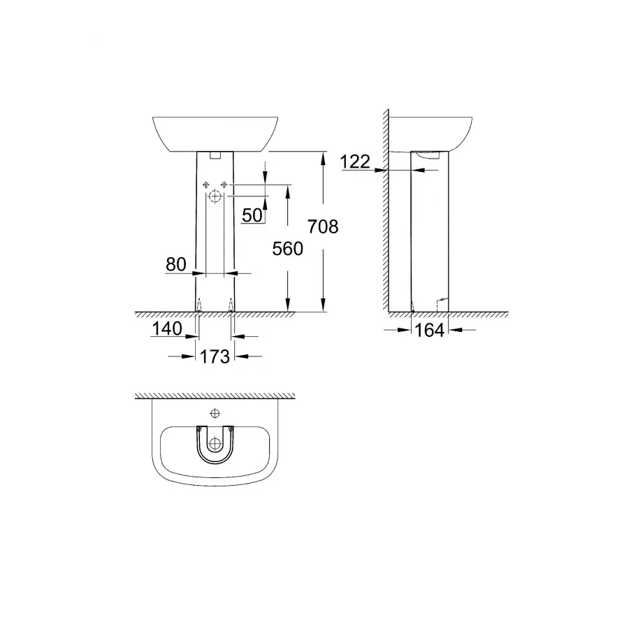Пьедестал для раковины Grohe BauCeramic 39425000
