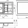 Кухонная мойка Granula 7802, ГРАФИТ 77,5х49,5 см