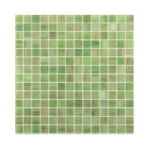 Стеклянная мозаика Rose Mosaic Gold Star сетка 2x2 глянцевая зеленая GA22rose 32,7х32,7 см