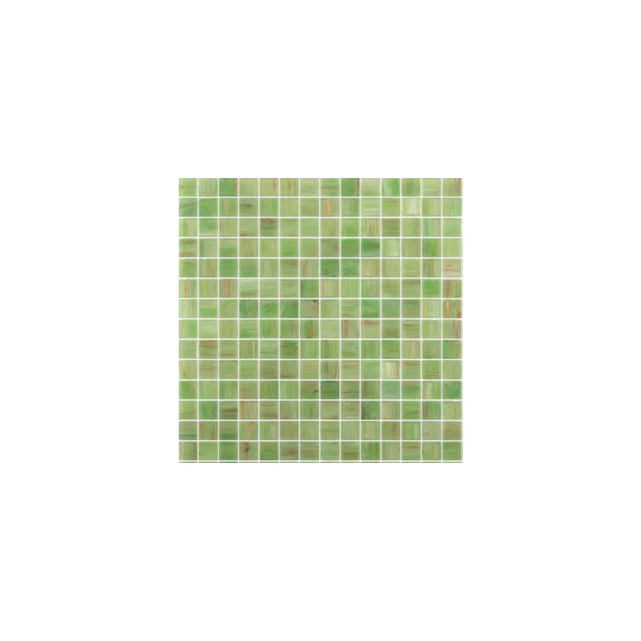 Стеклянная мозаика Rose Mosaic Gold Star сетка 2x2 глянцевая зеленая GA22rose 32,7х32,7 см