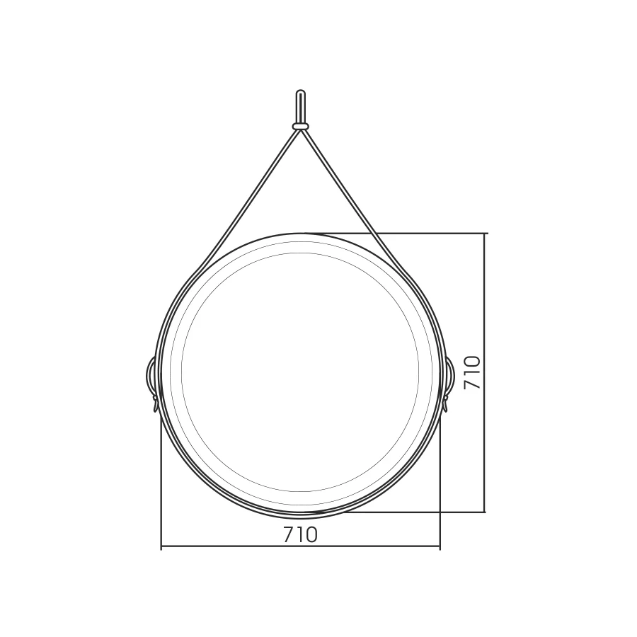 Зеркало Silver Mirrors D710 бесконтактный сенсор коричневая кожа Капитан LED-00002333 71x71 см