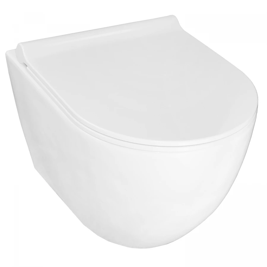 Унитаз подвесной Azario Geno безободковый с ультратонким сиденьем микролифт AZ2196D 49x36x36 см