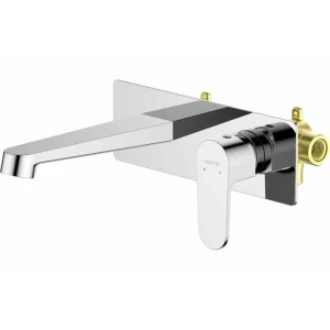 Смеситель Aquatek Оберон для раковины настенный внешняя и скрытая часть хром AQ1213CR