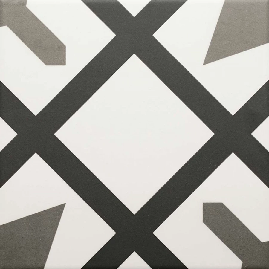 Керамогранит Ribesalbes Hermitage Charme матовый черно-белый 20х20 см