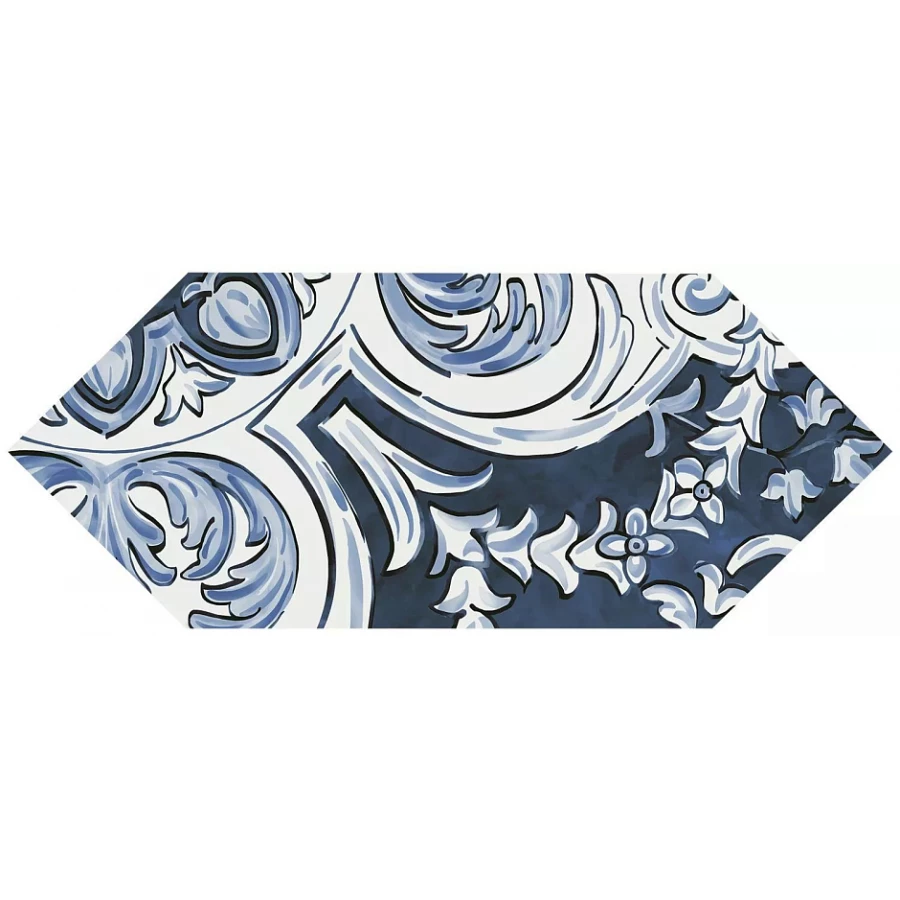 Декор Kerama Marazzi Алмаш глянцевый синий 14х34 см