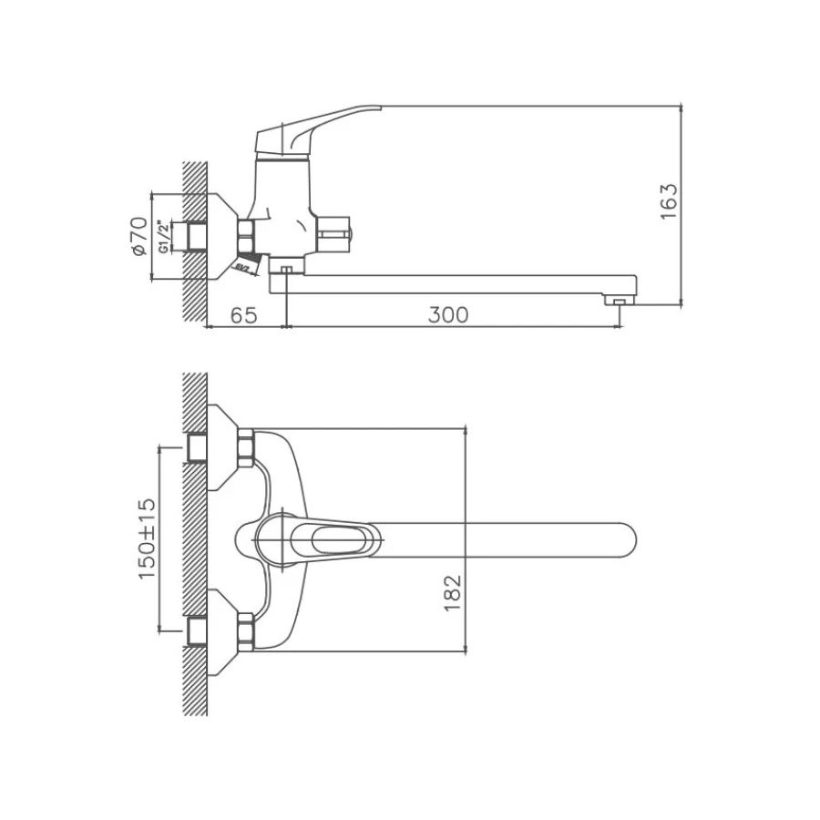 Смеситель Cron CN13 для ванны хром CN2213