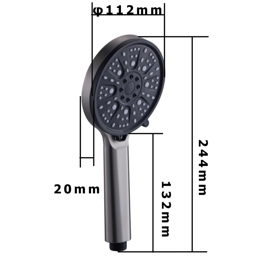 Лейка ручная Fashun душевая круглая графит серый A019-17