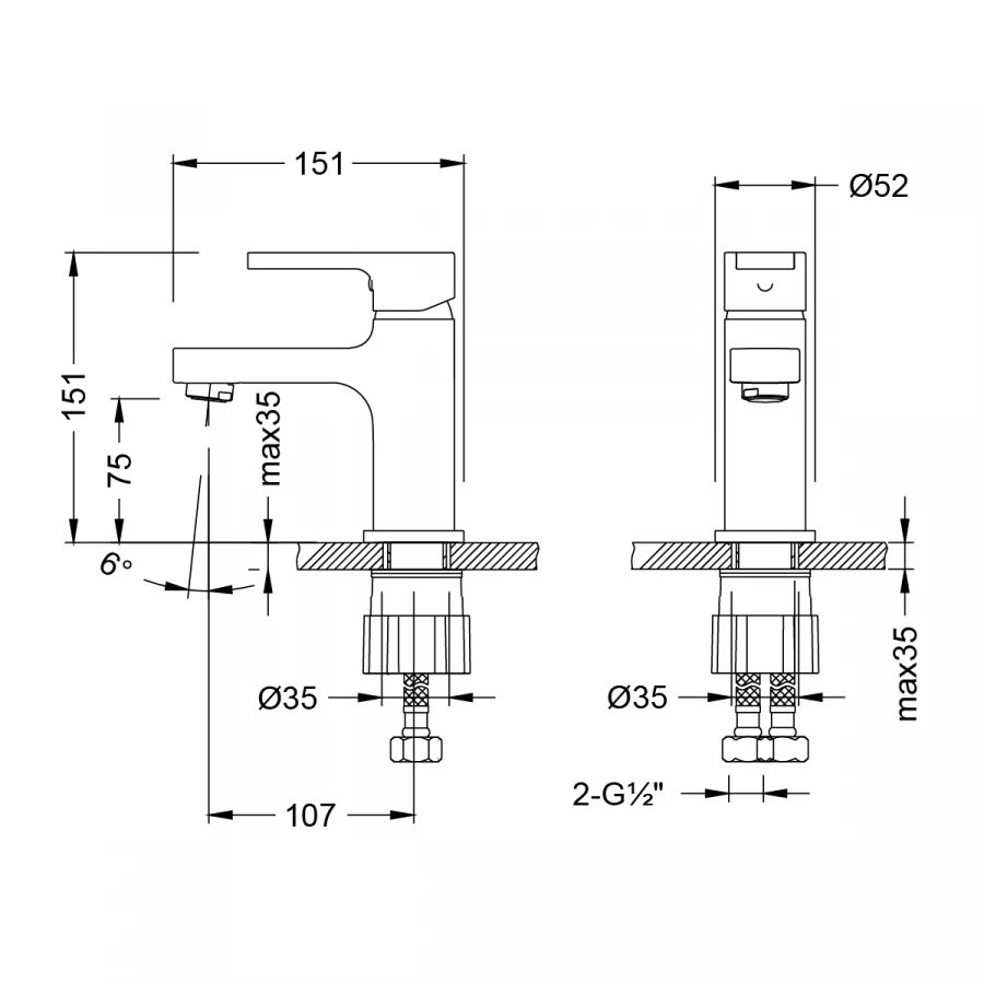 Смеситель для раковины Lemark Aura LM0606CH