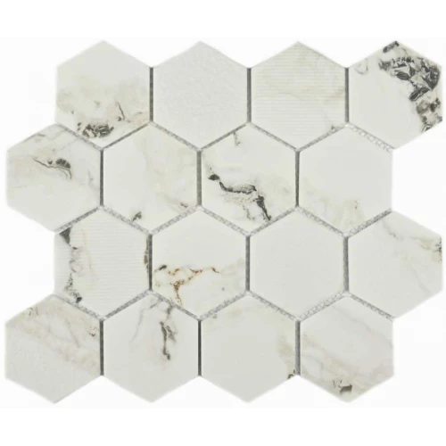 Мозаика Bonaparte Стеклянная мозаика Saba Elegant 73х73 глянцевая белая 30,4х26,4 см