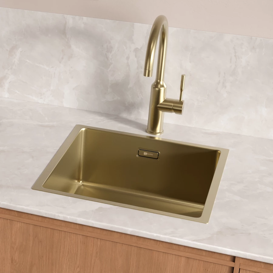 Кухонная мойка Lemark Olanga 440 прямоугольная из нержавеющей стали золото 9938122