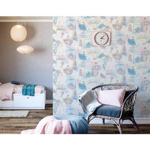 Обои флизелиновые Palitra Home HomeColor Ballet голубые HC71905-66 1.06х10.05 м