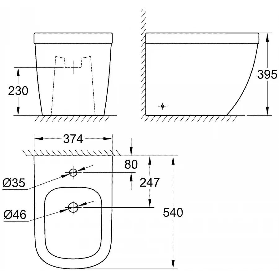 Биде напольное Grohe Euro Ceramic 39340000