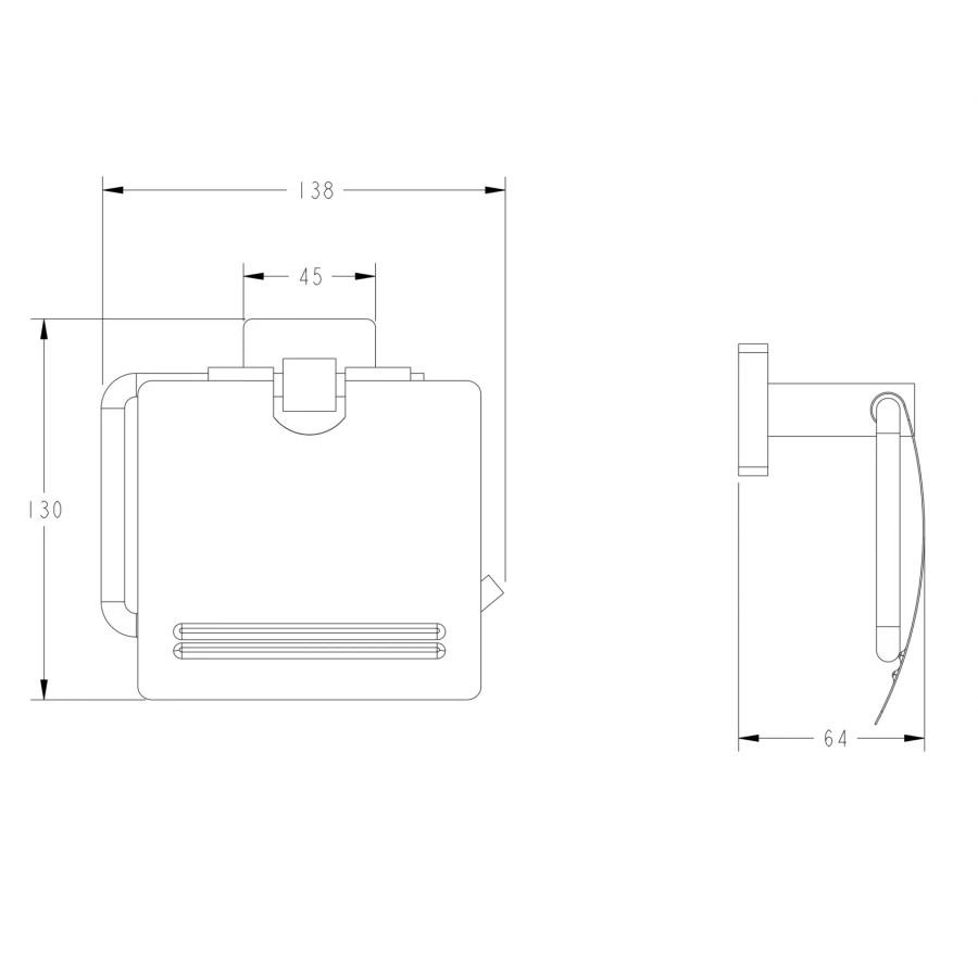 Держатель Fashun для туалетной бумаги с крышкой чёрный A2603-7