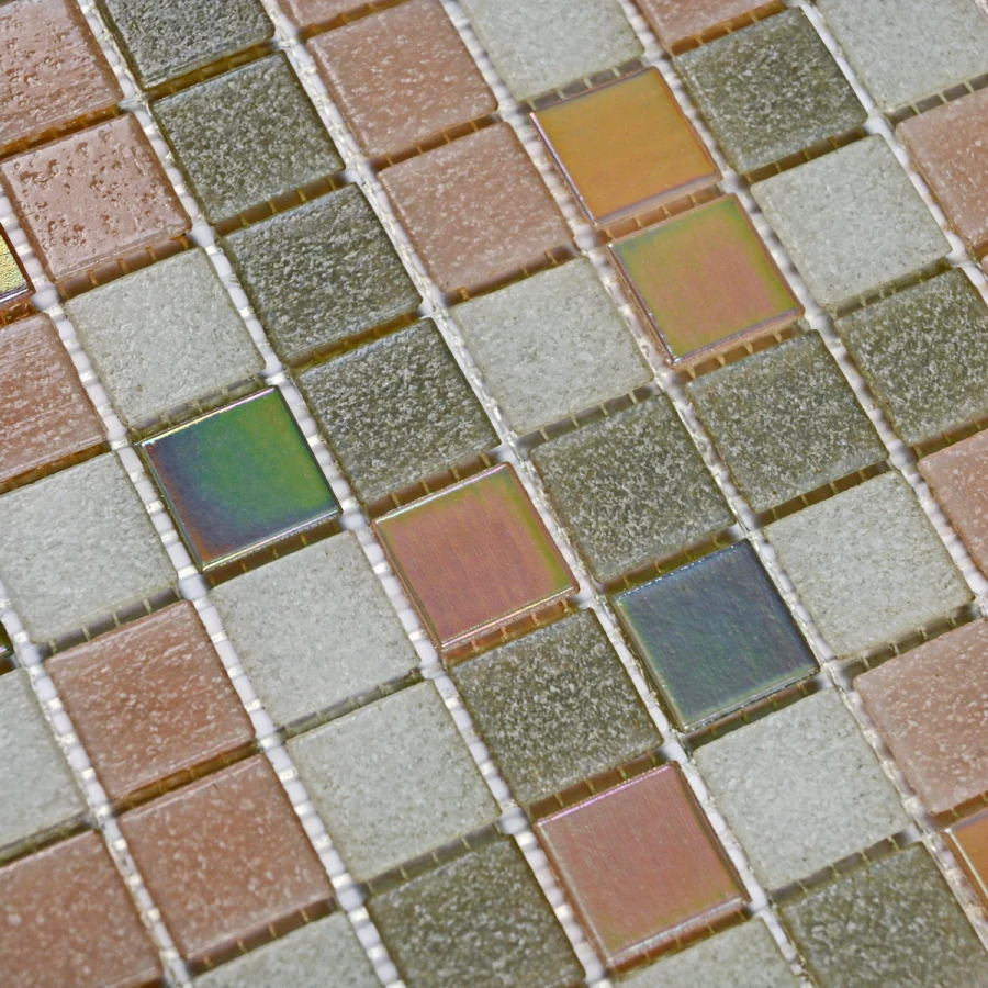 Мозаика Bonaparte Стеклянная мозаика Pale 20х20 глянцевая серо-розовая 32,7х32,7 см