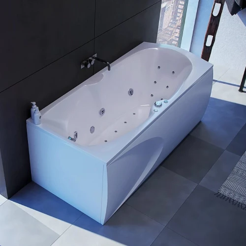 Акриловая ванна Акватек Европа без гидромассажа с фронтальным экраном слив слева вклеенный каркас EVR180-0000041 180х80 см