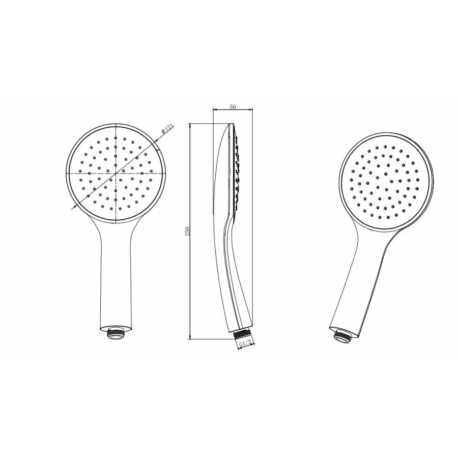 Ручной душ Aquatek 1jet матовый черный AQ2001MB