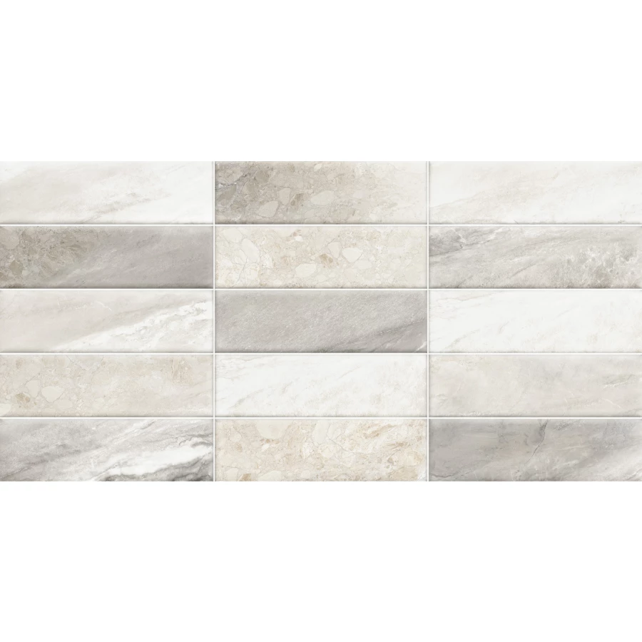 Плитка настенная ALMA Ceramica Adriatic рельефная матовая серая TWA3060ADT17 60х30 см