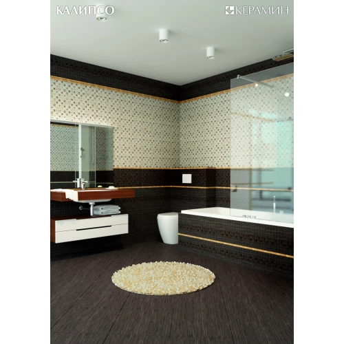 Плитка настенная Керамин Калипсо 3 с антибактериальным покрытием коричневый CDB00014186 40х27,5 см