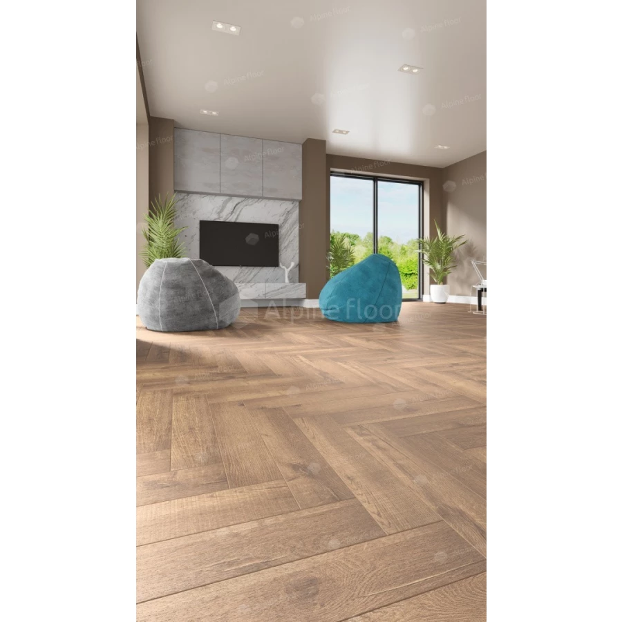 Плитка кварцвиниловая Alpine Floor Parquet LVT Дуб Royal ECO 16-2 43 класс 2.5 мм 2.2278 кв.м. 59х11.8 см