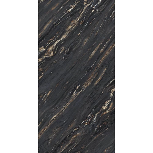 Керамогранит A-Ceramica Murad Brown High Glos 9 mm глянцевый черный 120х60 см