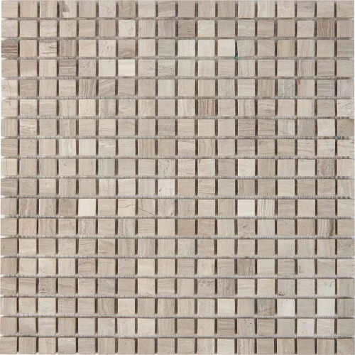 Мозаика Pixel mosaic Мрамор White Wooden чип 15х15 мм сетка Матовая Pix 255 30,5х30,5 см