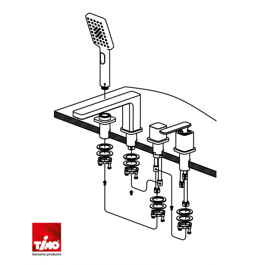 Смеситель для ванны и душа, врезной Timo Torne 4330/00Y хром