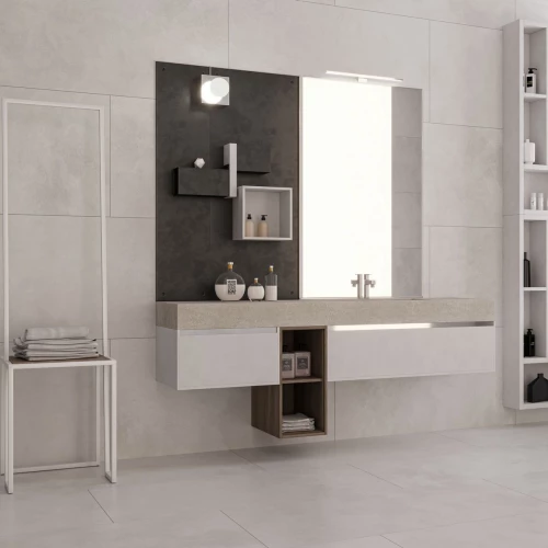 Керамогранит Neodom Concept Concrete White Matt матовый белый N12610 120x60 см