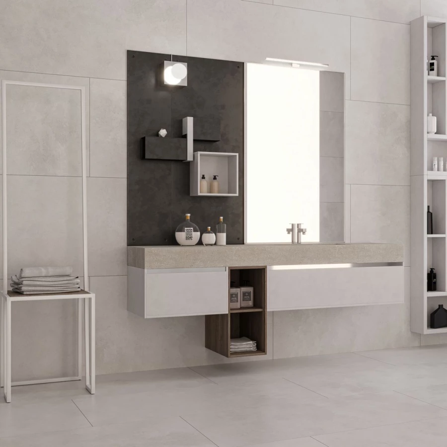 Керамогранит Neodom Concept Concrete White Matt матовый белый N12610 120x60 см