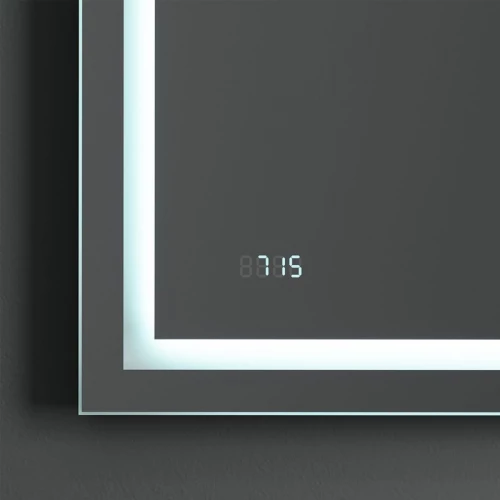 Универсальное зеркало Am Pm Gem с контурной Led-подсветкой часами и косметическим зеркалом M91AMOX0803WG 80 см