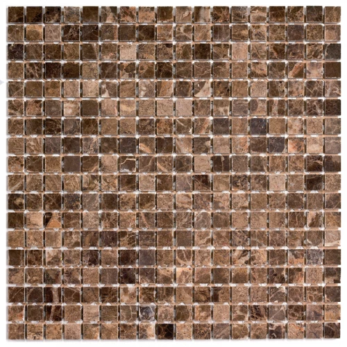 Мозаика Pixel mosaic Мрамор Dark Emperador чип 15x15 мм сетка Полированная Pix 304 30,5х30,5 см