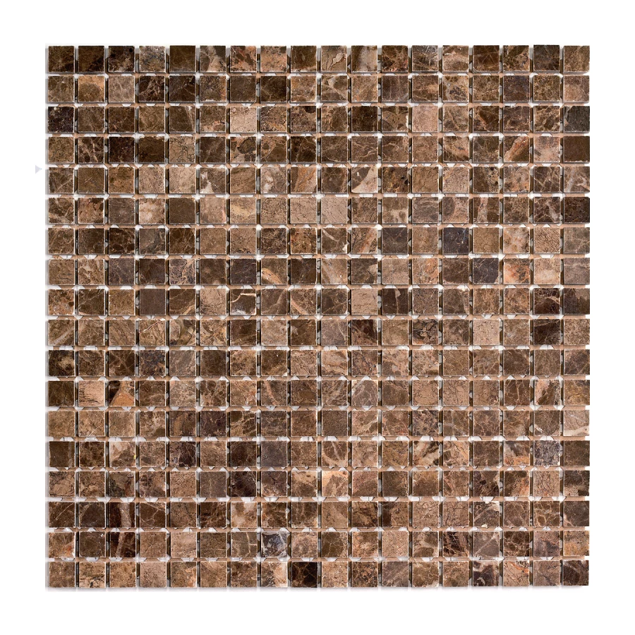 Мозаика Pixel mosaic Мрамор Dark Emperador чип 15x15 мм сетка Полированная Pix 304 30,5х30,5 см