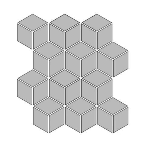 Мозаика ТехноАрт керамогранит 3Д-эксагон Р3 многоцветная 28х26 см