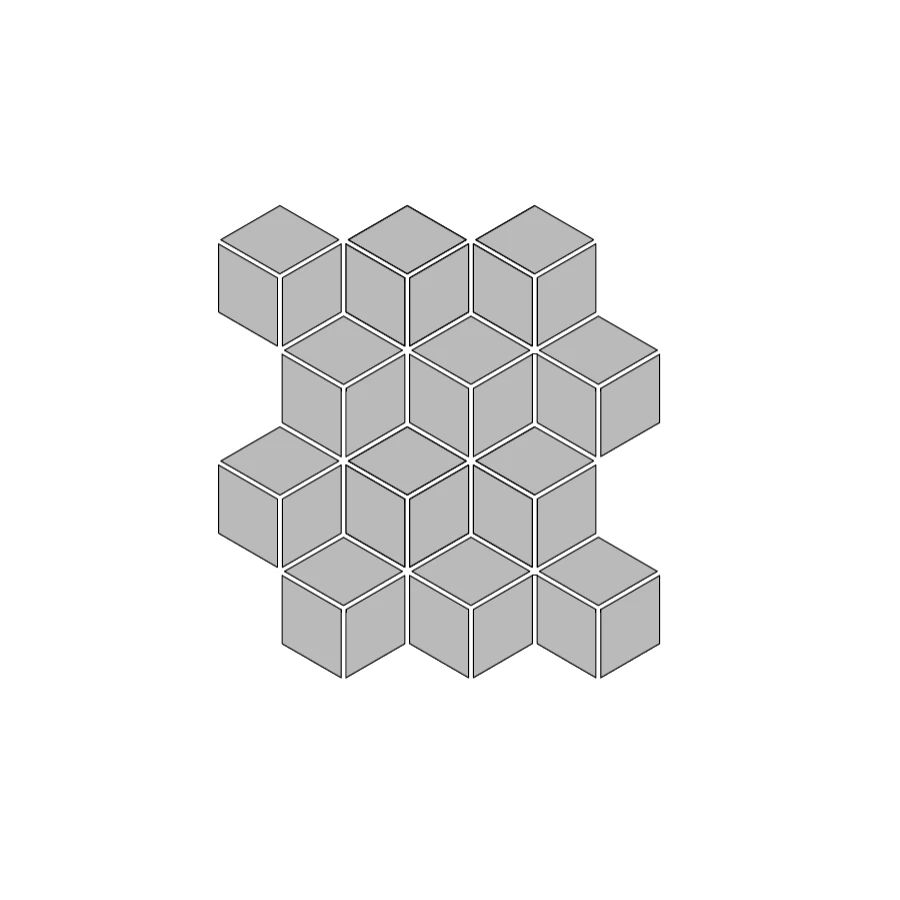 Мозаика ТехноАрт керамогранит 3Д-эксагон Р3 многоцветная 28х26 см