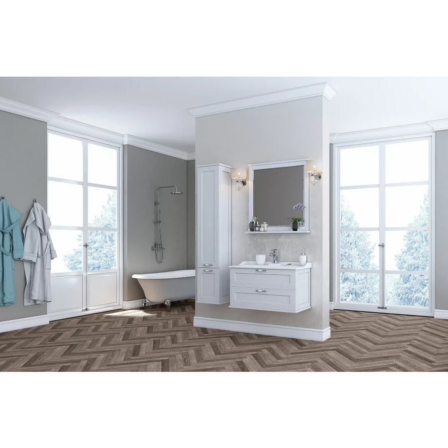 Зеркало Акватон Леон 80 дуб белый 1A186402LBPS0 80x80.3 см