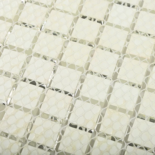 Мозаика Bonaparte Стеклянная мозаика Apollo 15х15 белая 30х30 см