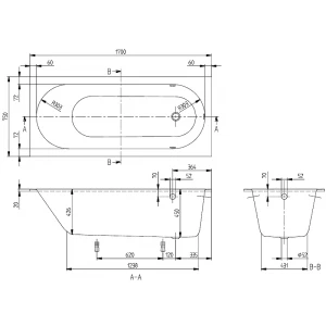 Квариловая ванна Villeroy&Boch Oberon UBQ170OBE2V-01 170x75 см