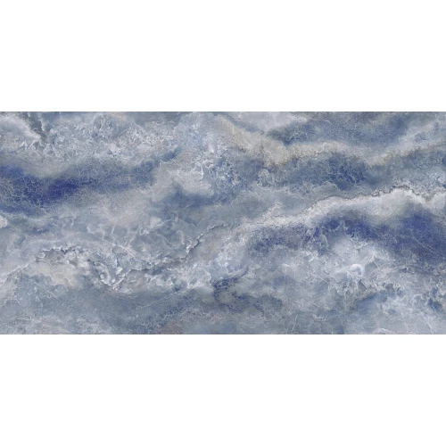 Керамогранит Tagina Onyx Diamond Aquaris Luc Ret глянцевый голубой 148055 120х60 см