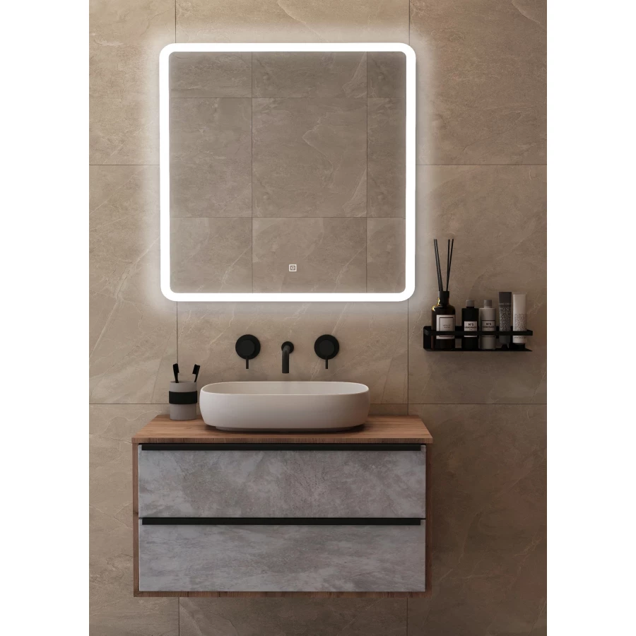 Зеркало Runo с подсветкой Руан Led ЗЛП2482 80х80 см