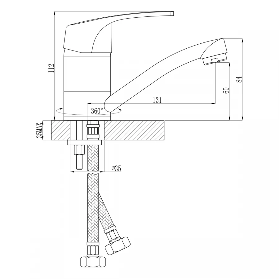 Смеситель для кухни Rossinka D40-22 хром