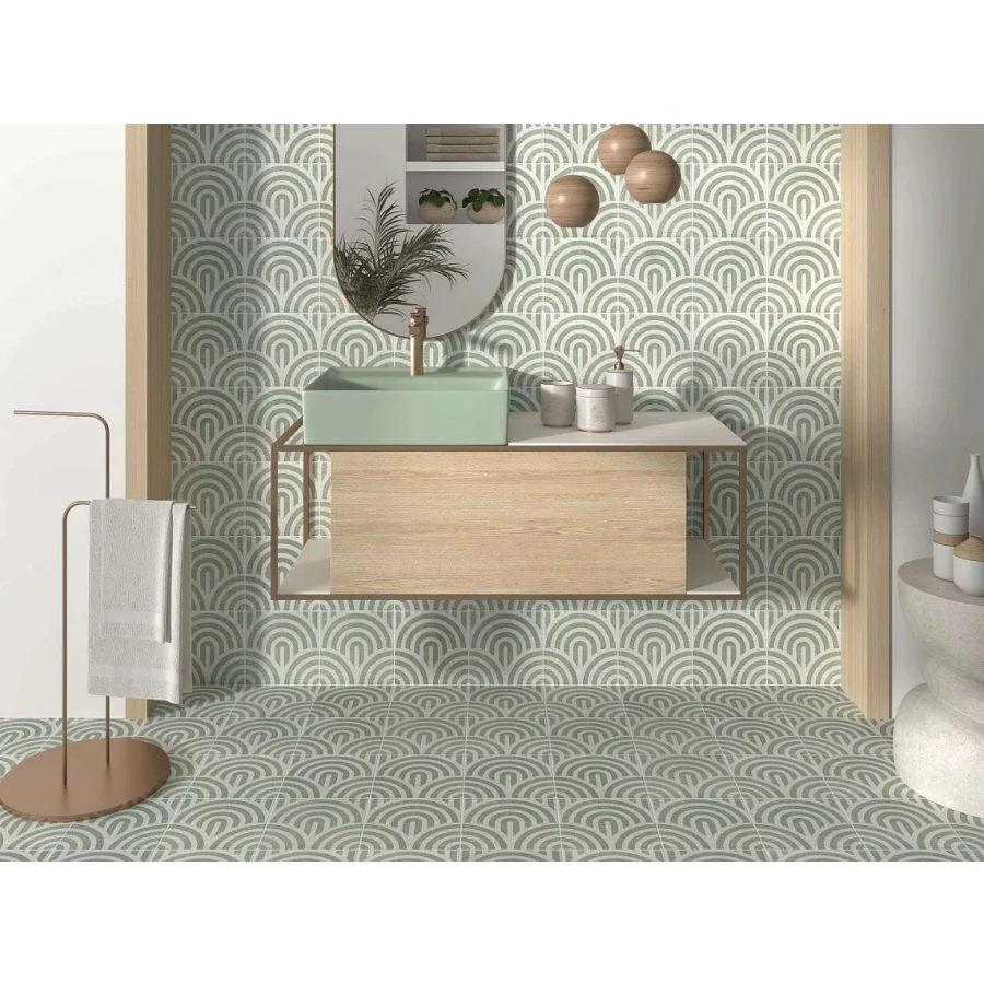 Декор Mainzu Green Garden Decor Green Three керамогранит матовый зеленый PT03848 20х20 см