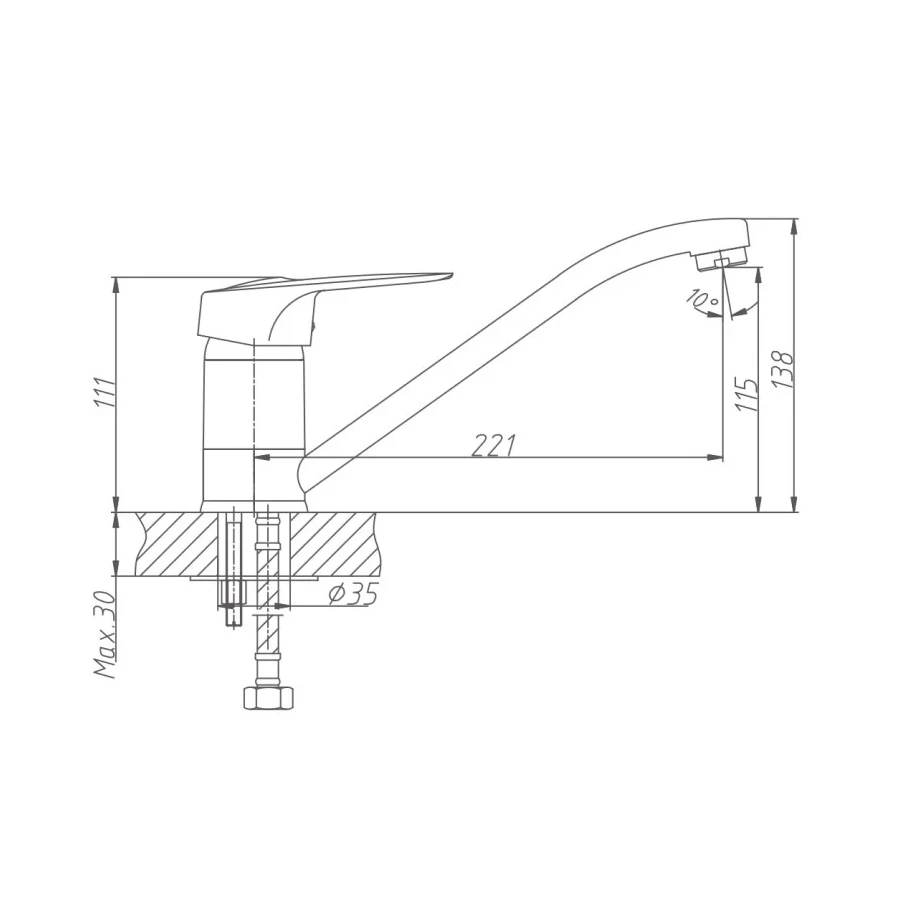 Смеситель для кухни Haiba HB4204