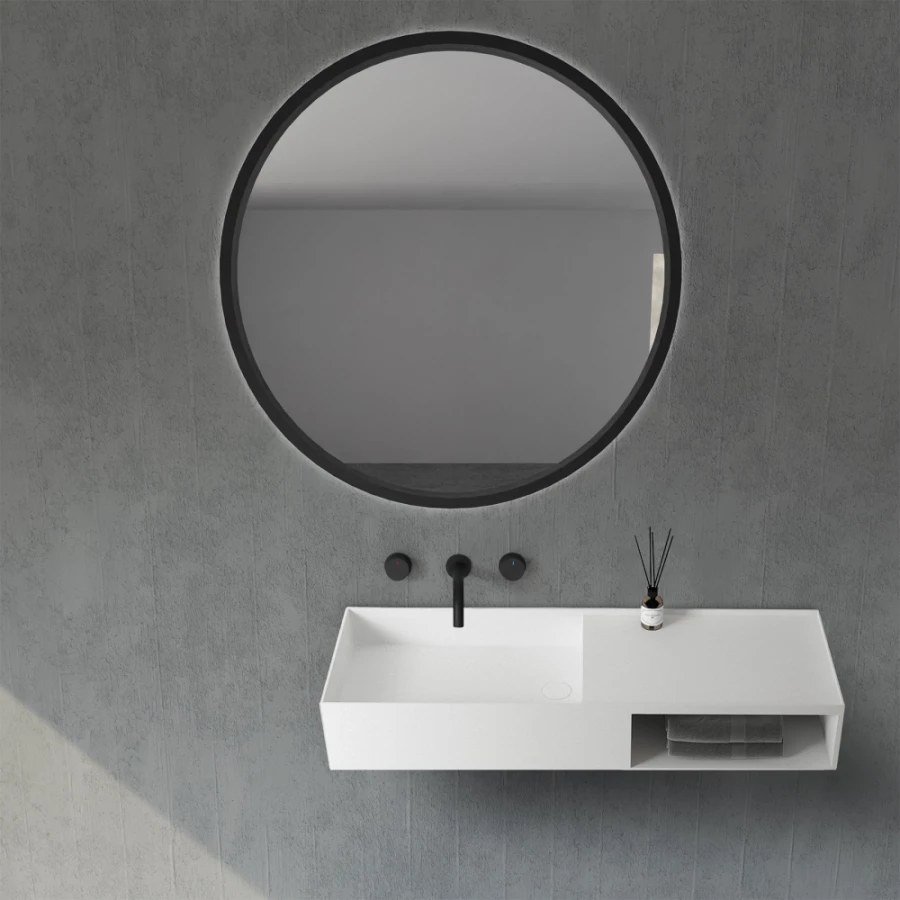 Тумба с раковиной Abber Stein подвесная белая матовая AS2649-1.2