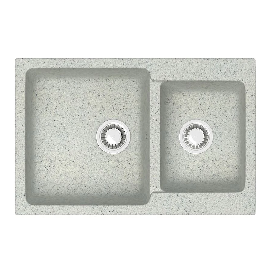 Кухонная мойка Azario Grand двойная искусственный мрамор цвет светло серый CS00079906 76.5х50х19 см
