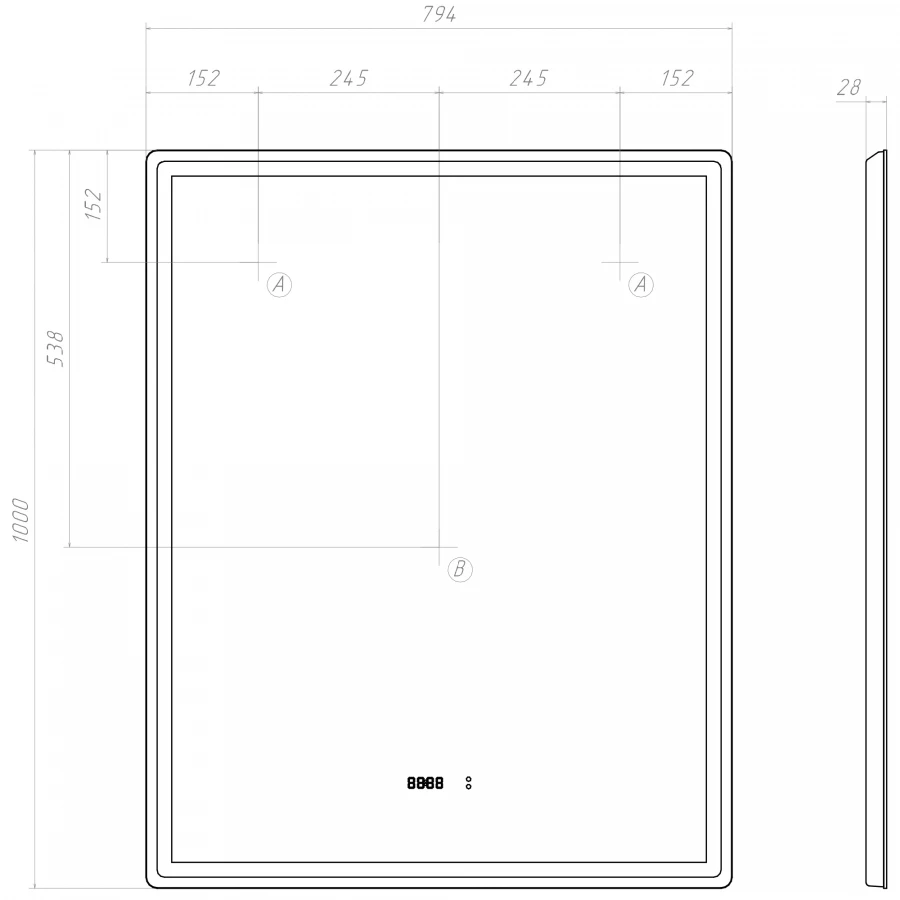 Зеркало Vigo Roberta Luxe 800 294 80x100 см