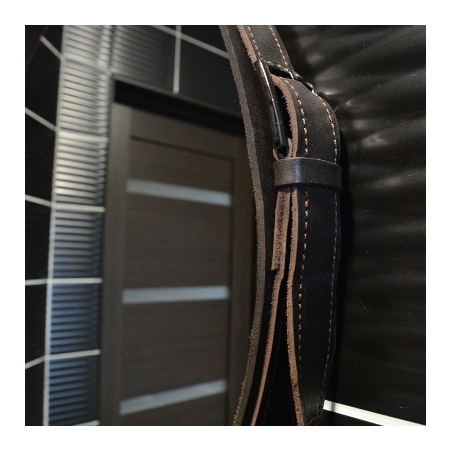 Зеркало Azario Капитан c подсветкой и диммером бесконтактный сенсорный коричневый кожа LED-00002331 D51